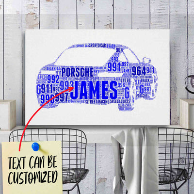 Personalized 911 Racing Fan Typography Word Art