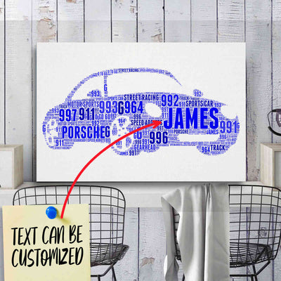 Personalized 911 Racing Fan Typography Word Art