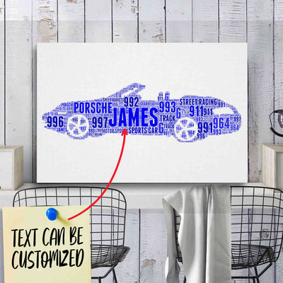 Personalized 911 Racing Fan Typography Word Art