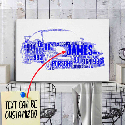 Personalized 911 Racing Fan Typography Word Art