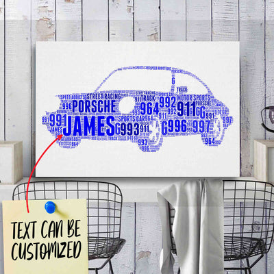 Personalized 911 Racing Fan Typography Word Art