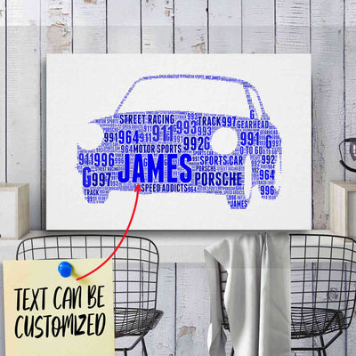 Personalized 911 Racing Fan Typography Word Art