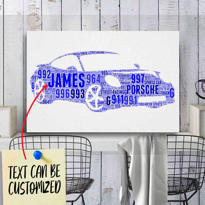 Personalized 911 Racing Fan Typography Word Art