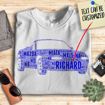 Personalized Miata Racing Fan Typography Word Art