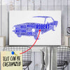 Personalized Mustang Typography Word Art - Typography T-shirt And Canvas For Racing Fans