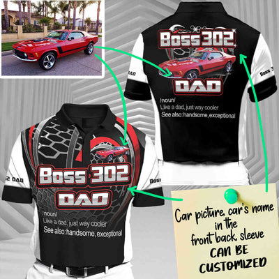 Personalized Dad Racing Car Short Sleeve Polo T-Shirt