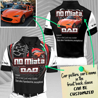 Personalized Dad Racing Car Short Sleeve Polo T-Shirt